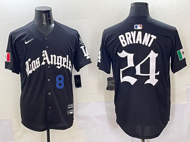 Men Los Angeles Dodgers #24 Bryant Black Five generations Joint Name 2025 Nike MLB Jersey style 6->->